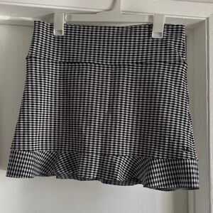 Black and White Gingham Ruffle swim skirt